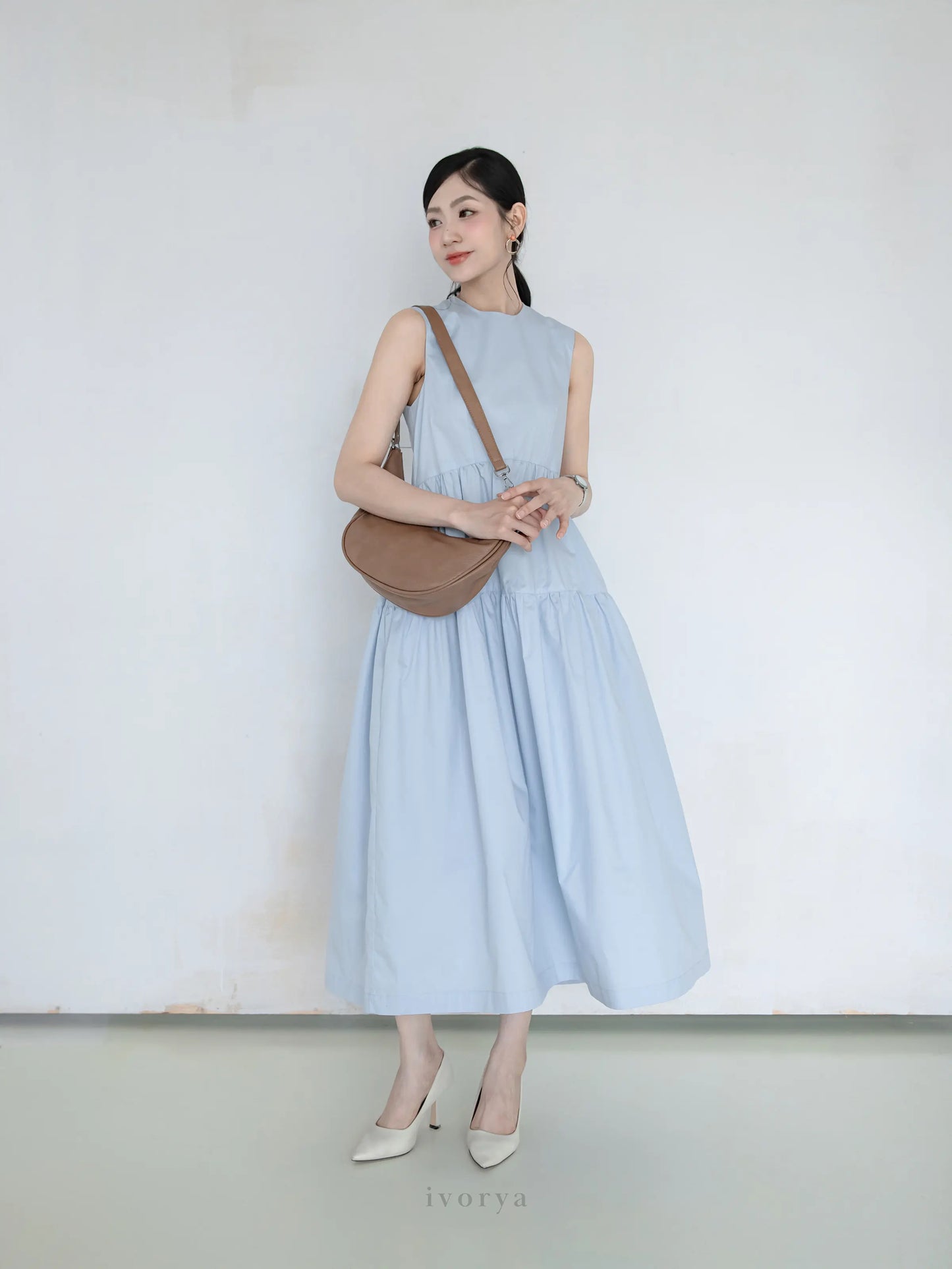 Đầm nữ form rộng màu xanh dương nhạt - YD9934C