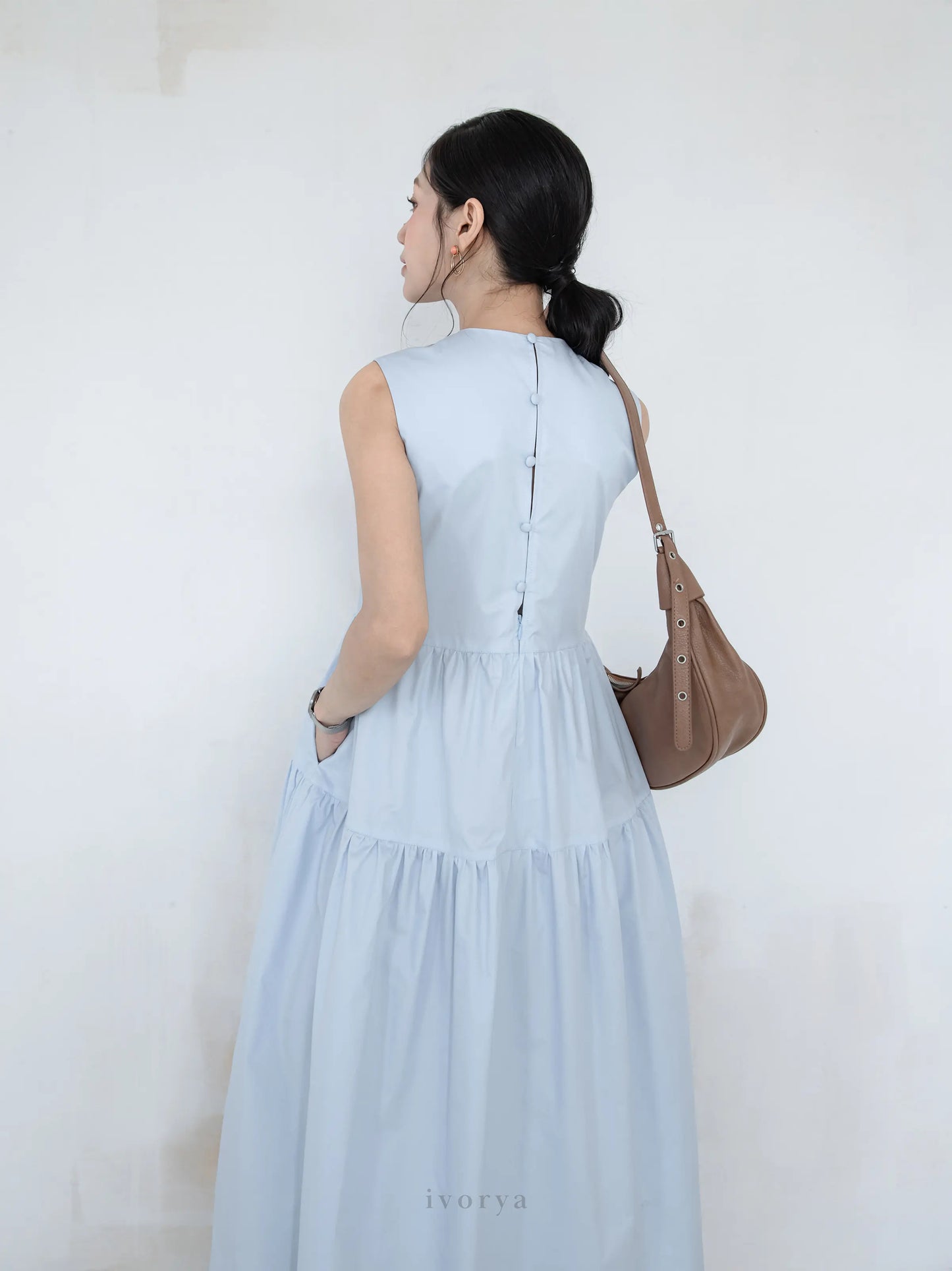 Đầm nữ form rộng màu xanh dương nhạt - YD9934C