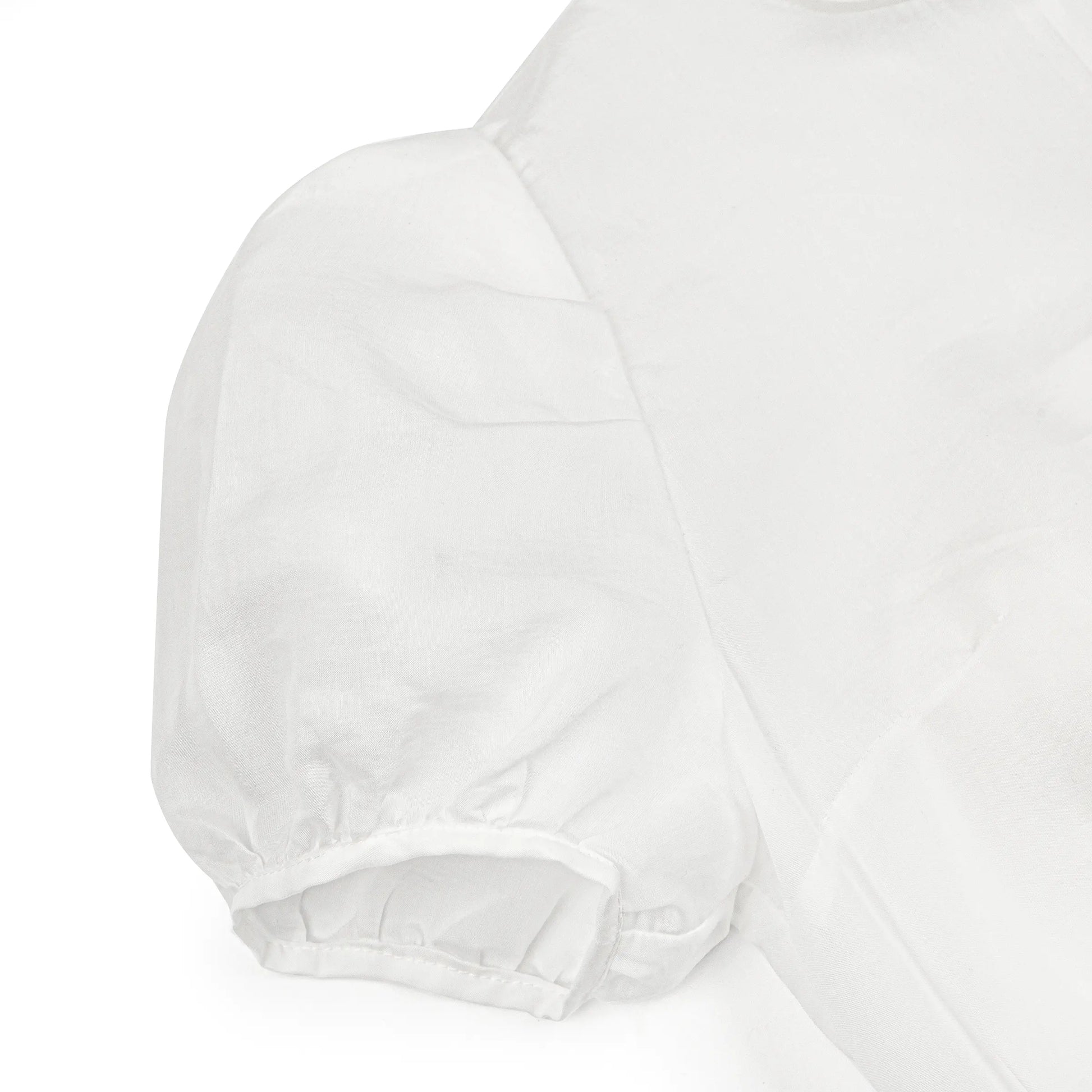 Minimalist wedding dress with crew neck, short sleeves and A line skirt - D1962 Regular