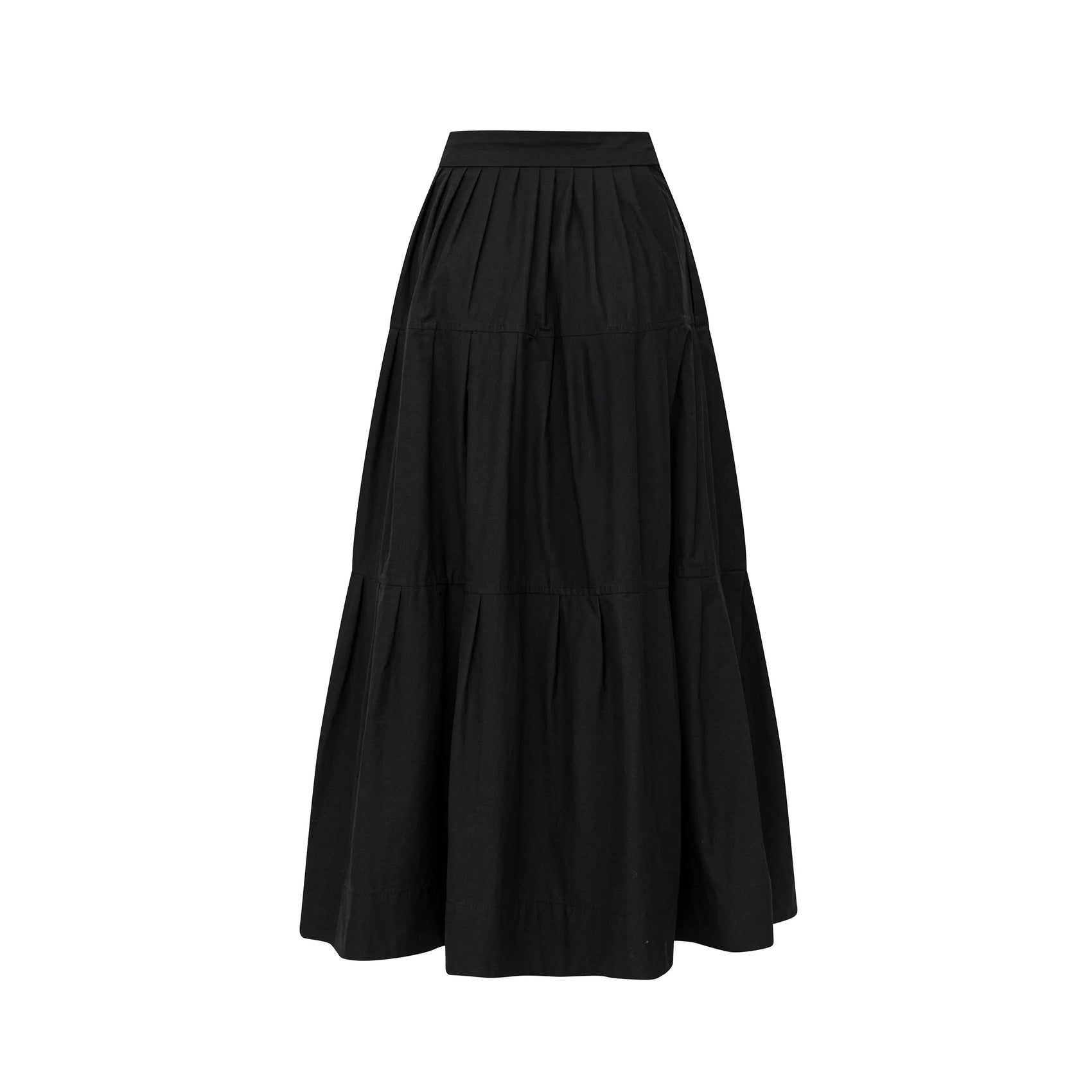 Chân váy midi xòe màu đen - SK9821