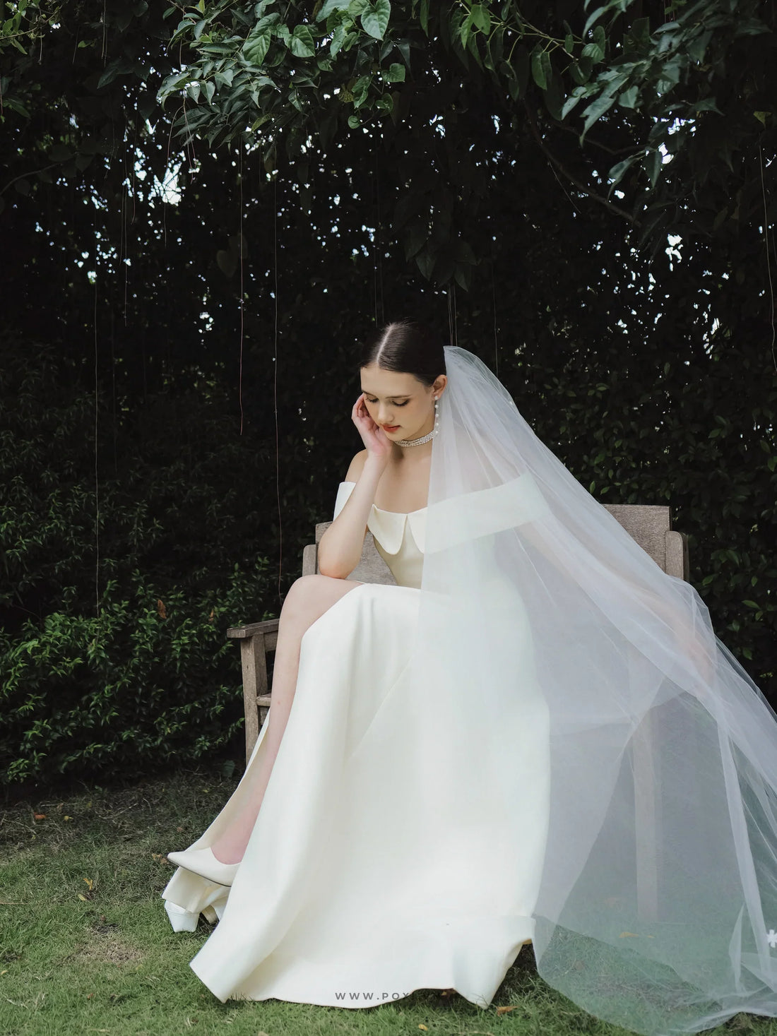 Lovely wedding dress in new hues