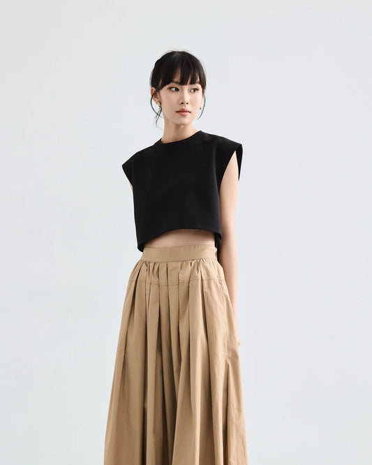 Áo crop-top nữ màu đen, không tay - SH9965