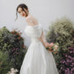 Modern and impressive with an Off-the-shoulder white wedding dress - D1736B - POXI
