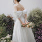 Modern and impressive with an Off-the-shoulder white wedding dress - D1736B - POXI