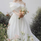 Modern and impressive with an Off-the-shoulder white wedding dress - D1736B - POXI