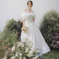 Modern and impressive with an Off-the-shoulder white wedding dress - D1736B - POXI