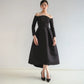 Đầm midi tay dài váy Aline xếp ly tạo kiểu - D1959 Regular