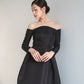 Đầm midi tay dài váy Aline xếp ly tạo kiểu - D1959 Regular