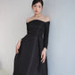 Đầm midi tay dài váy Aline xếp ly tạo kiểu - D1959 Regular
