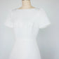 Simple wedding dress with boat neck and short sleeves - D1416D - POXI
