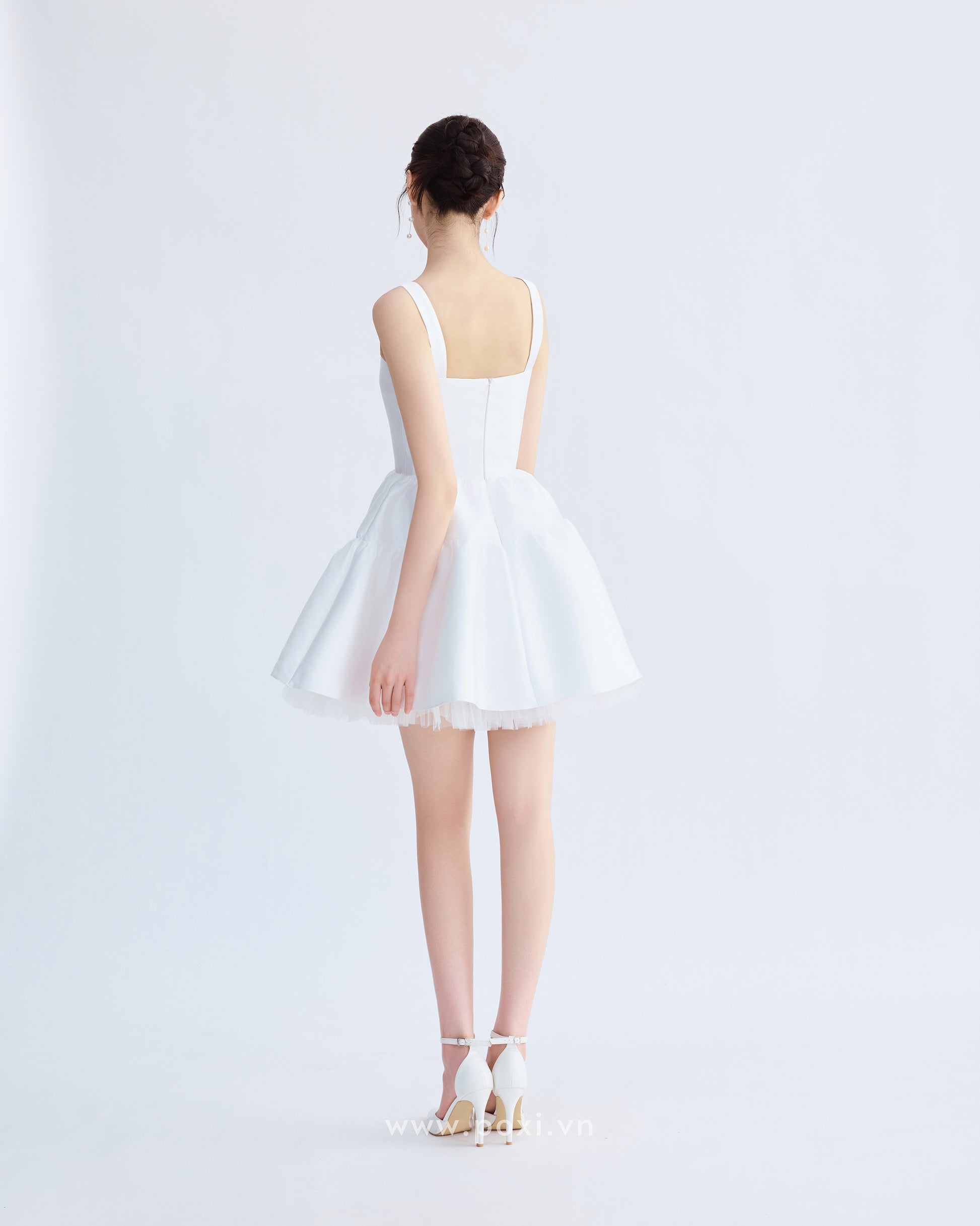 Đầm mini hai dây váy nhún xòe - D1937 Regular