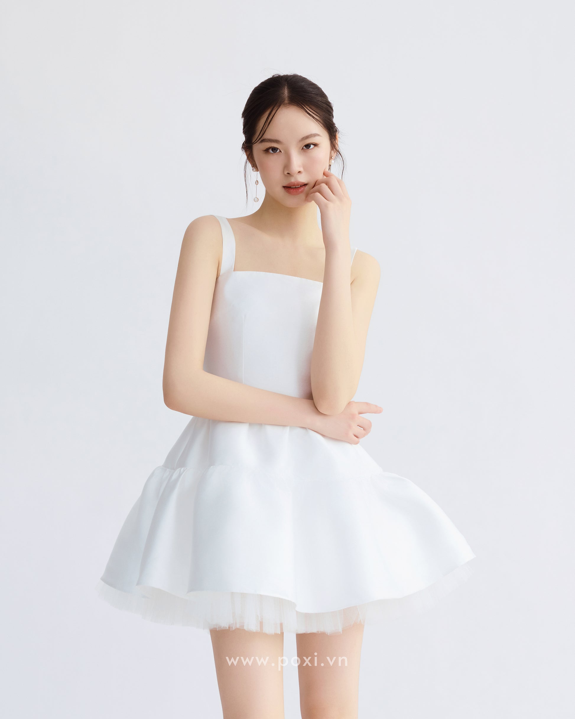 Đầm mini hai dây váy nhún xòe - D1937 Regular