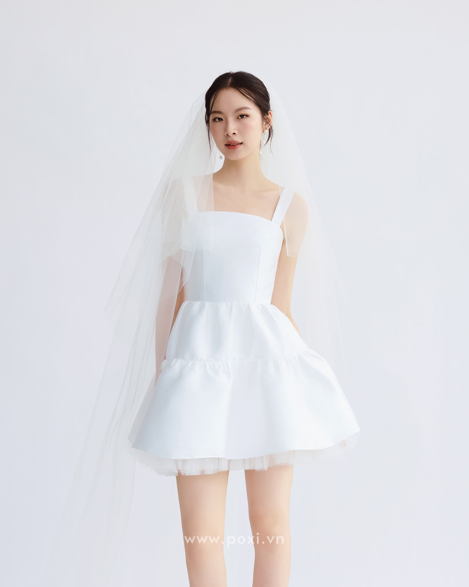 Đầm mini hai dây váy nhún xòe - D1937 Regular