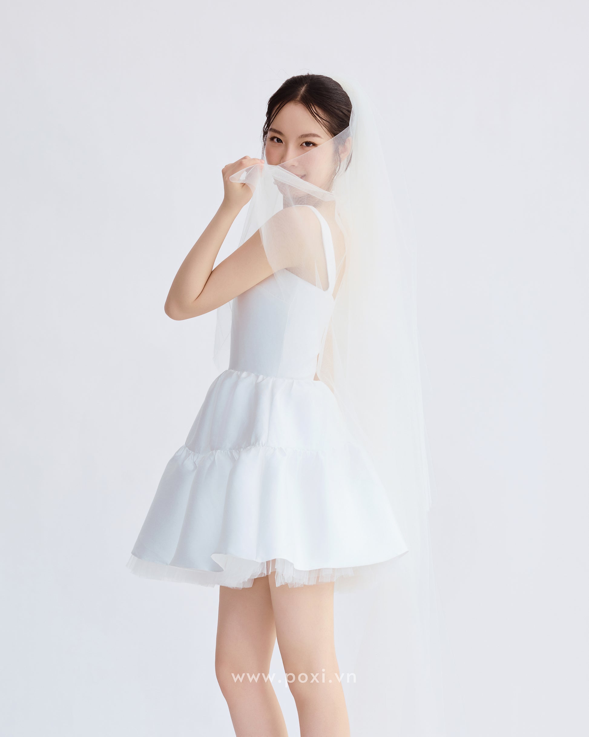 Đầm mini hai dây váy nhún xòe - D1937 Regular
