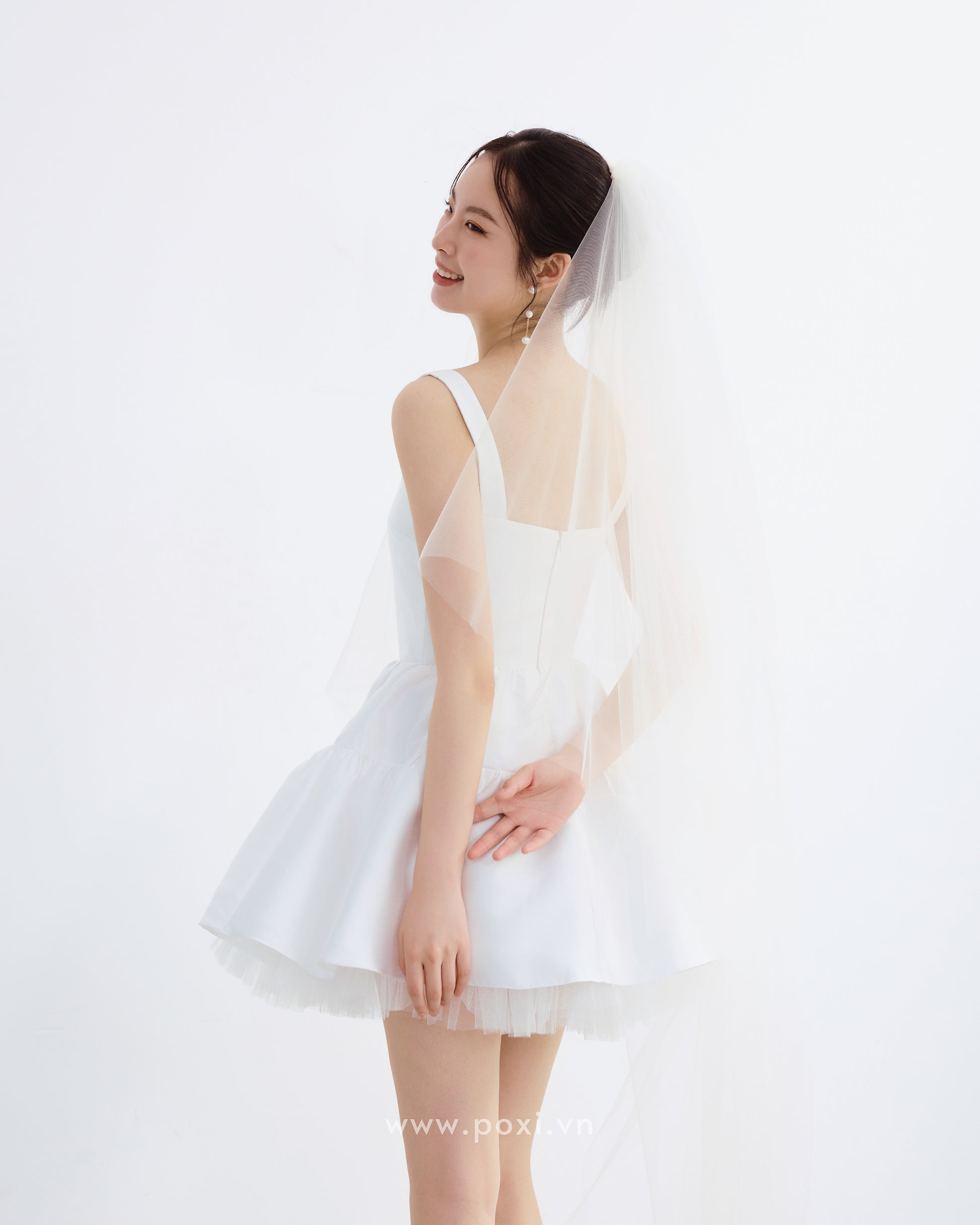Đầm mini hai dây váy nhún xòe - D1937 Regular