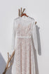Made-to-order elegant lace wedding dress with crew neck and long sleeve - D1243 - POXI