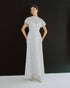 Made-to-order elegant lace wedding dress with V-neck and cape detachable - D1403 - POXI