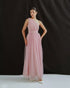 One-shoulder tulle maxi dresses romantic and flying with a detachable belt - D1570 - POXI