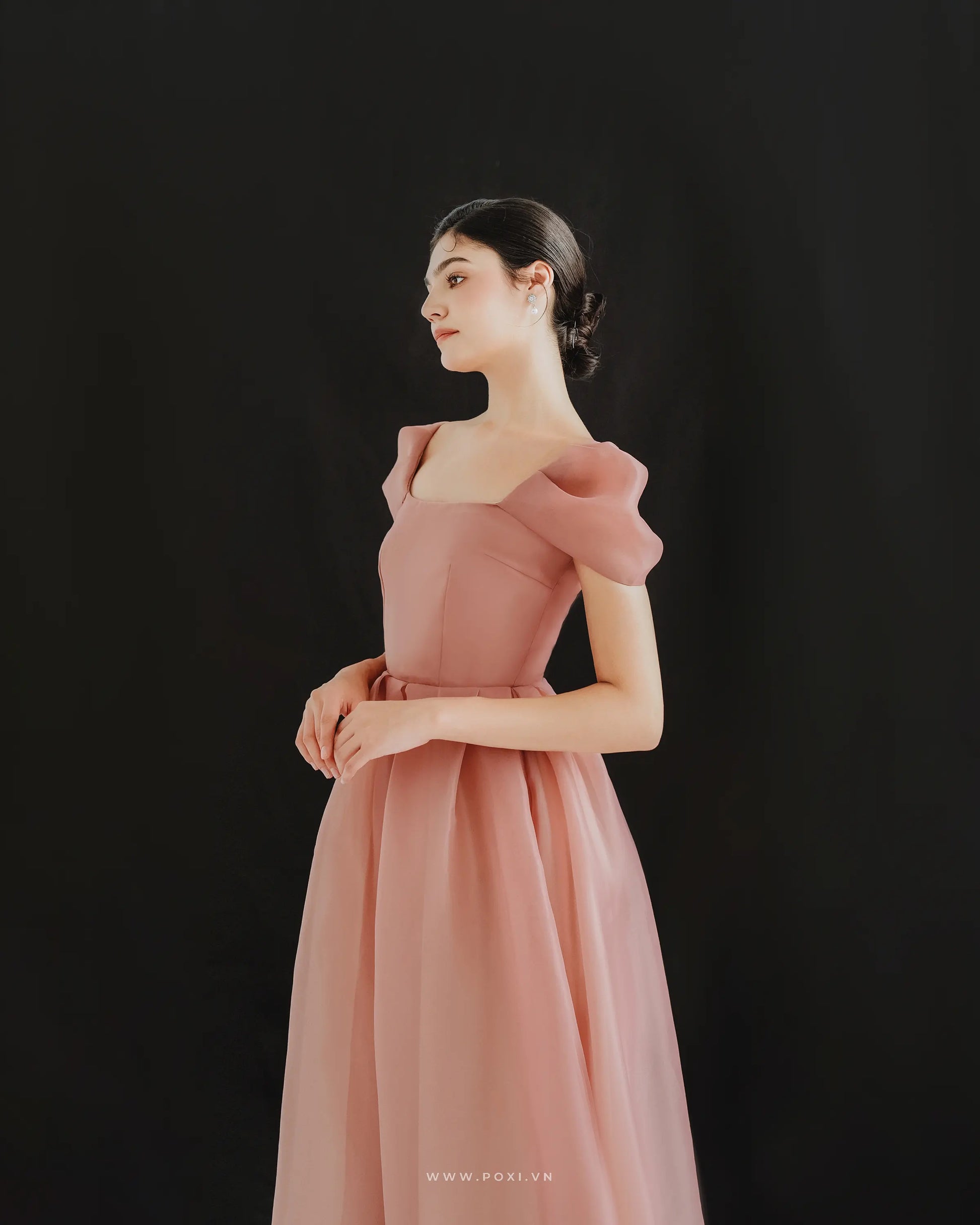 Lovely and flying with Organza prom midi dress - D1744 - POXI