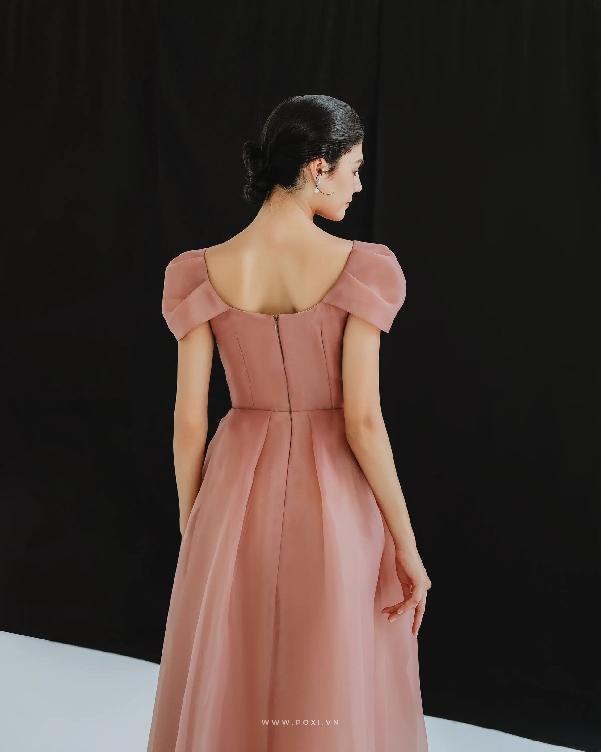 Lovely and flying with Organza prom midi dress - D1744 - POXI