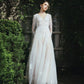 Made-to-order Mermaid lace wedding dress with V-neck and long sleeve - D1782 - POXI
