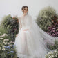 Made-to-order Flying wedding dress with crew neck and long sleeves - D1785 - POXI