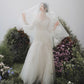 Made-to-order Mermaid lace wedding dress with crew neck and long sleeve - D1799 - POXI