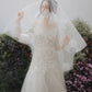Made-to-order Mermaid lace wedding dress with crew neck and long sleeve - D1799 - POXI