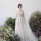 Made-to-order Gentle wedding dress with flare skirt and boat neck - D1800 - POXI