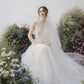 Made-to-order Gentle wedding dress with flare skirt and boat neck - D1800 - POXI