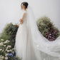 Made-to-order Gentle wedding dress with flare skirt and boat neck - D1800 - POXI