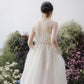 Made-to-order Gentle wedding dress with flare skirt and boat neck - D1800 - POXI