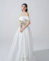 Princess off-the-shoulder wedding dress with unique pleated top detail - D1818 - POXI