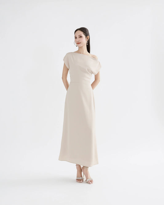 Đầm lệch vai dáng váy A line - D1953B Regular