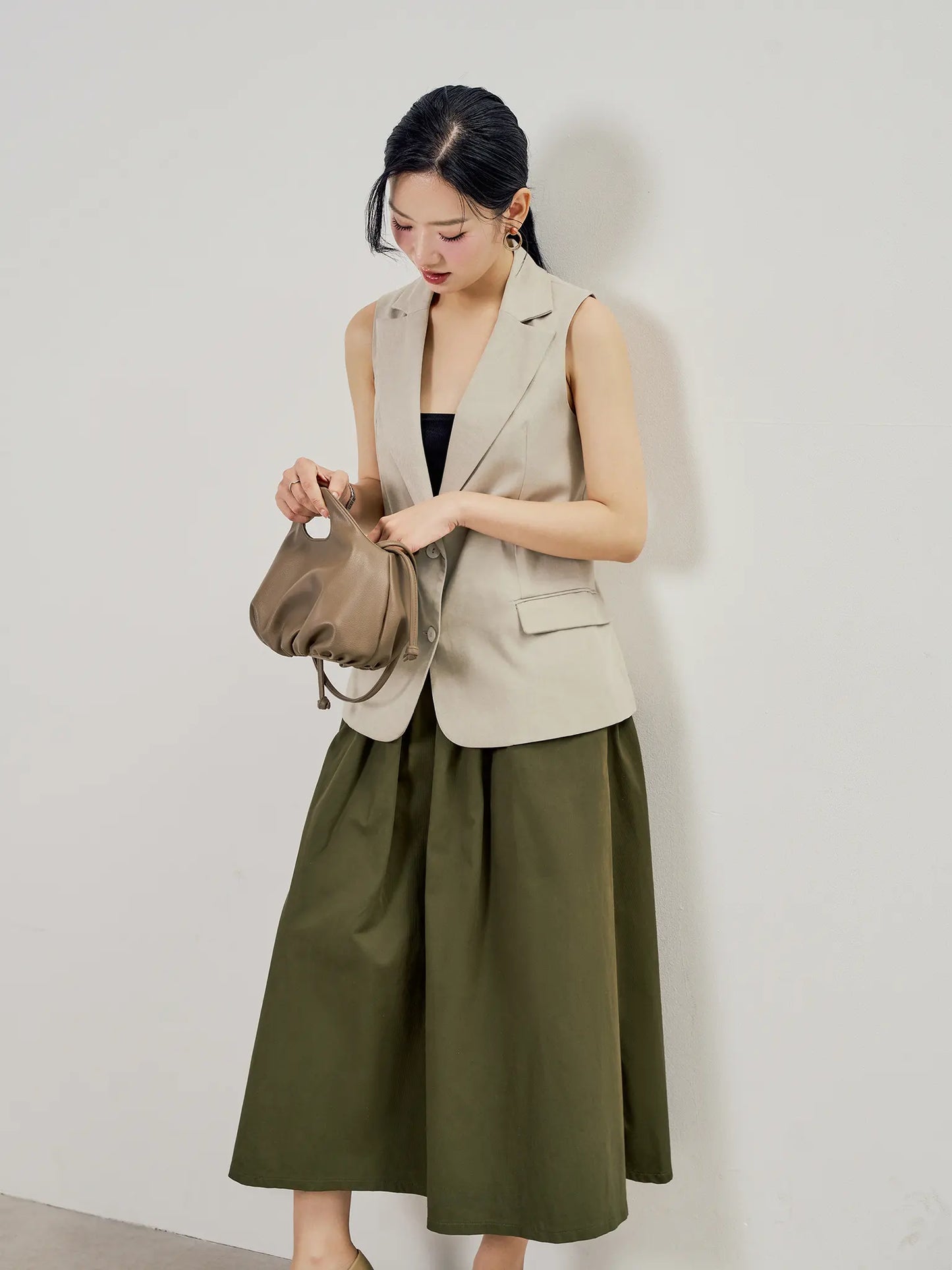 Áo blazer màu xám không tay - YB9847