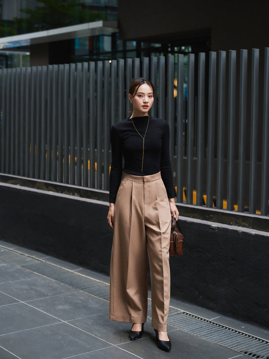 Áo thun tăm màu đen tay dài - SH9973