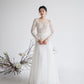 Đầm lưới tay dài đính ren tạo dáng cổ V, dáng váy xòe ôm hông nhẹ - D1799