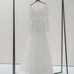 Made-to-order Mermaid lace wedding dress with crew neck and long sleeve - D1799 - POXI