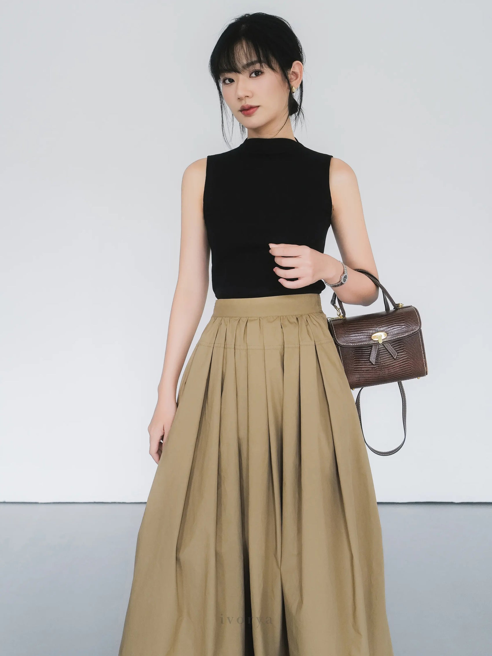 Áo thun tăm màu đen không tay - SH9972