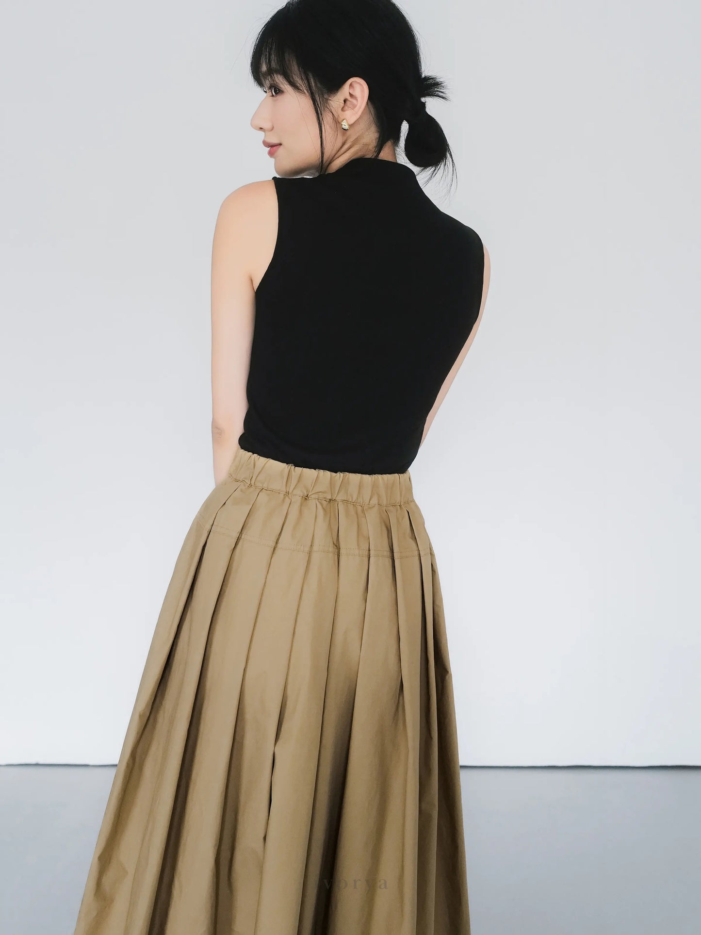 Áo thun tăm màu đen không tay - SH9972