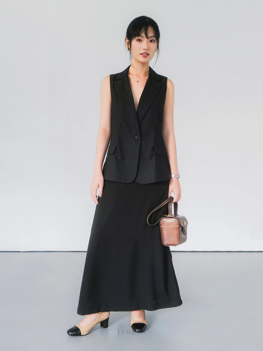 Blazer màu đen không tay - YB9997