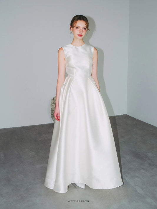 Đầm cổ tròn không tay cut-out lưng sau - D1910 Regular