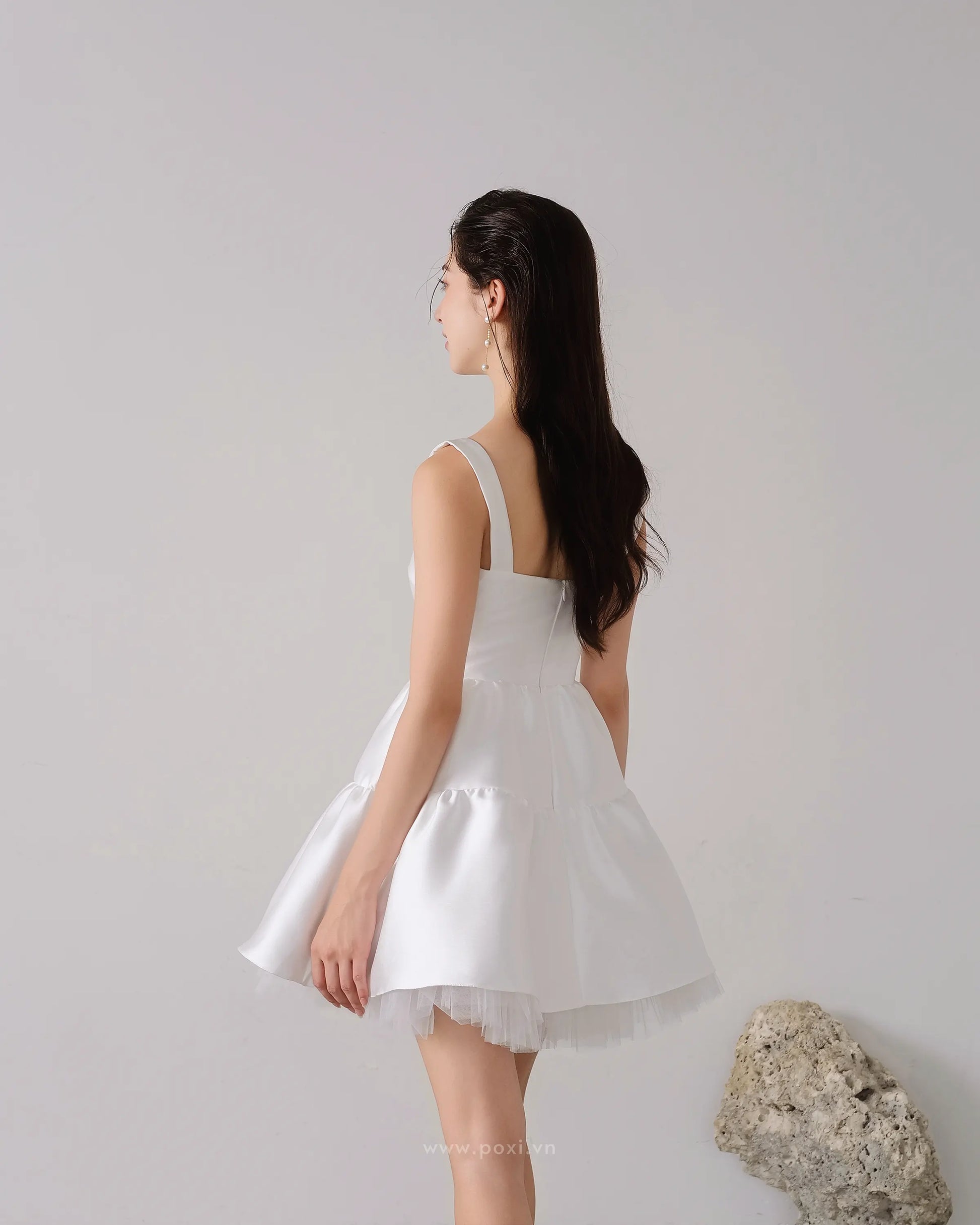 Đầm mini hai dây váy nhún xòe - D1937 Regular