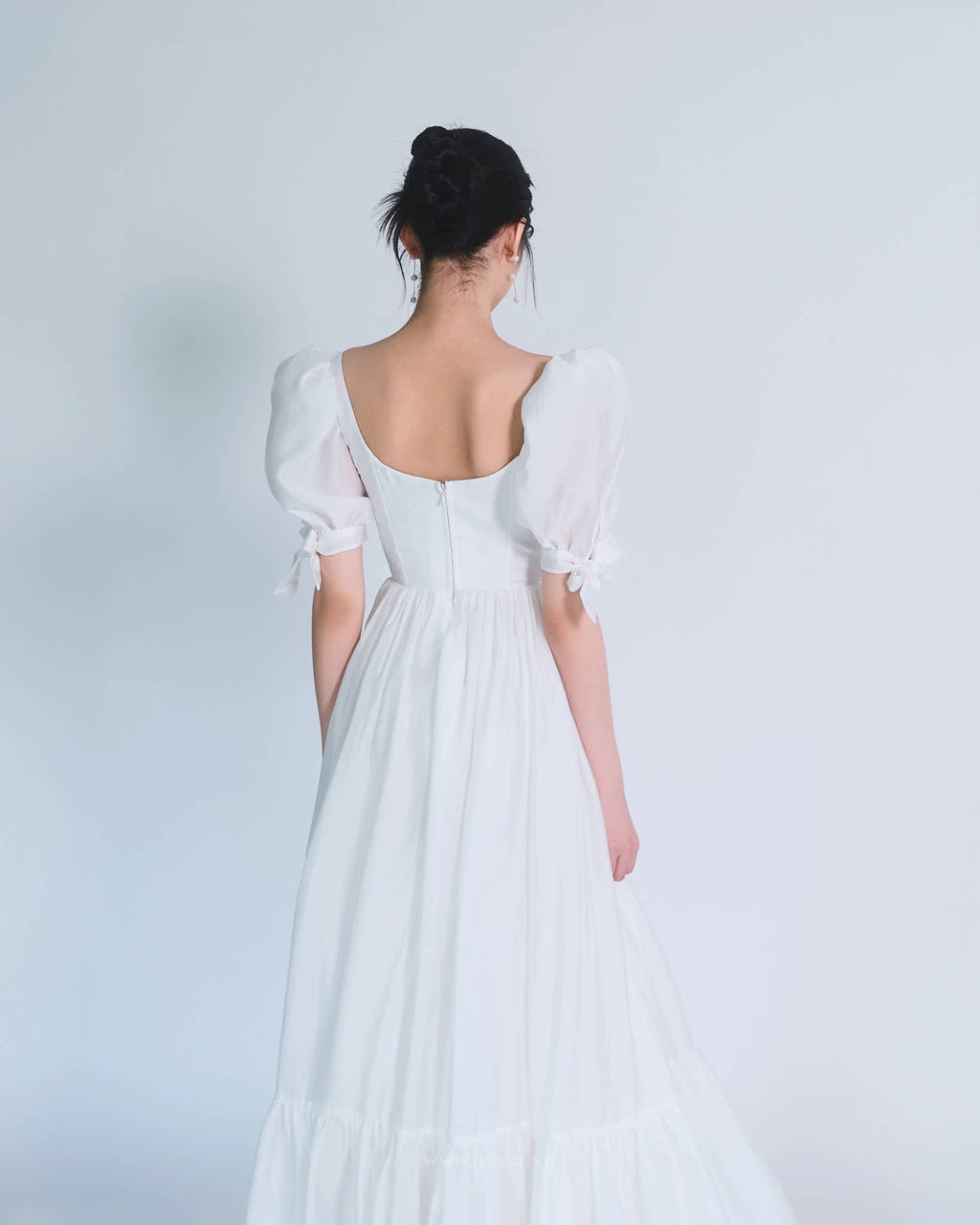Đầm xòe cổ U tay phồng - D1975