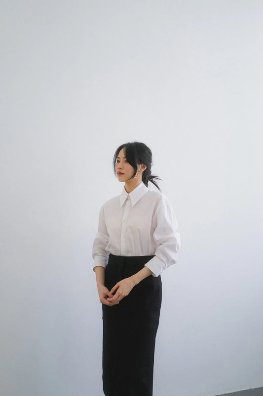 Áo sơ mi lá cổ nhọn tay dài - SH9812B