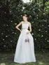 Impressive wedding dress with a crop top and long skirt - S1768 - POXI