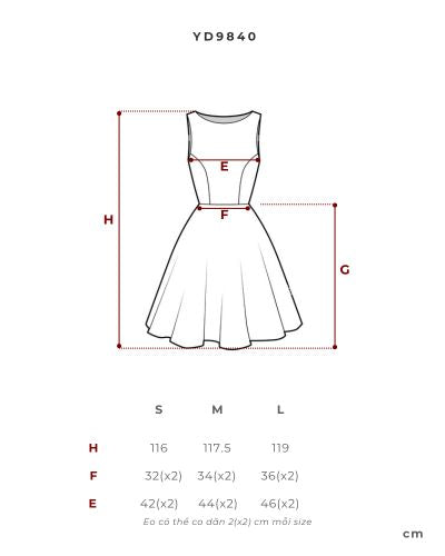 Đầm sơ mi họa tiết tay ngắn, eo có thun co giãn - YD9840