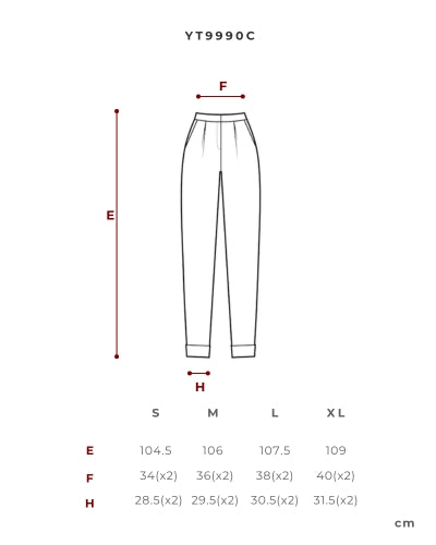Quần tây nữ màu trắng ngà ống suông thẳng có tăng đưa điều chỉnh eo 2 bên - YT9990C