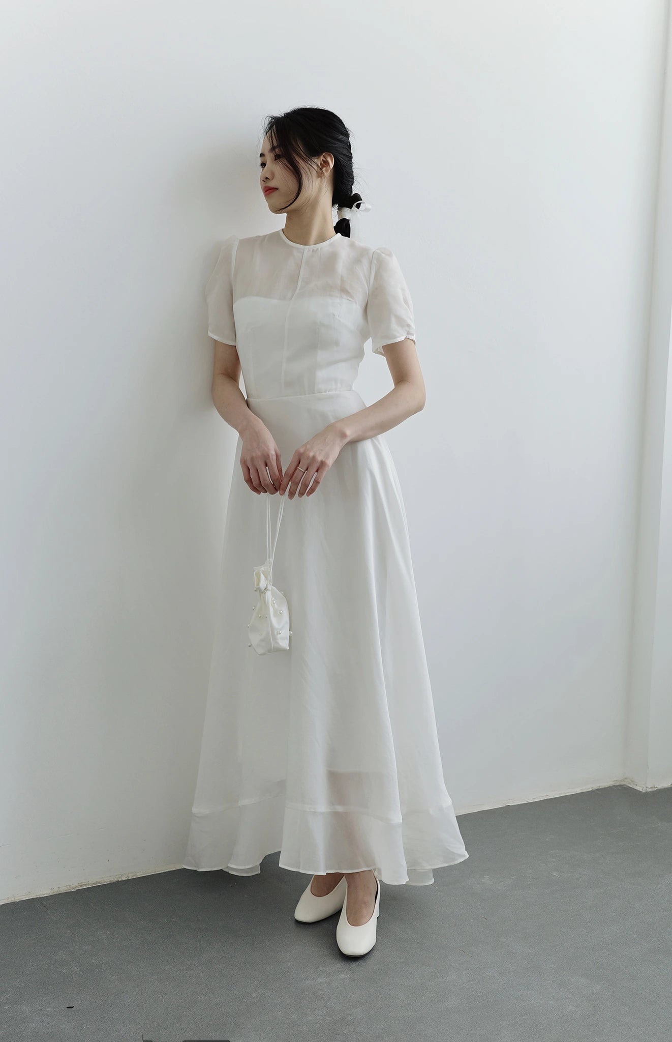 Đầm cổ tròn thân trong form cúp ngực, váy Aline xòe nhẹ - D1813