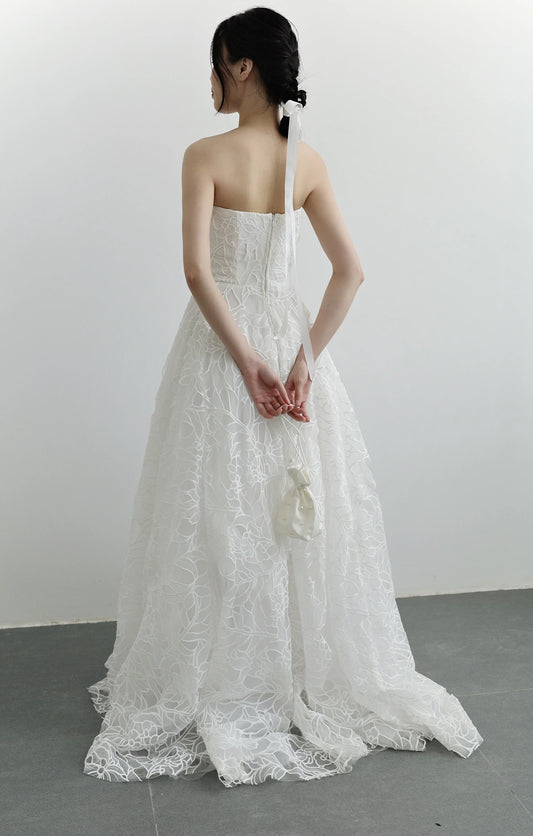 Đầm ren cúp ngực váy xòe rộng - D2003B